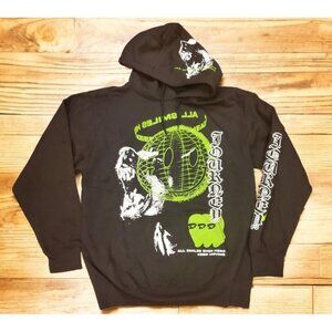 Fashion Nova Hoodie‎ Mens Size Medium Black Green All Smiles Over Here